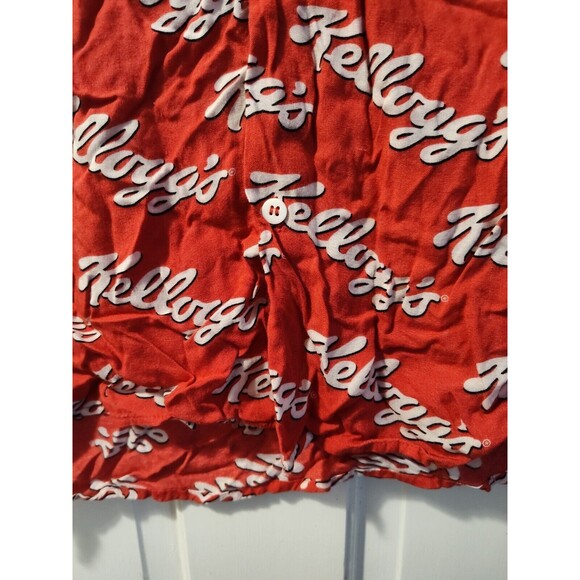 Kellogg's Button Shirt Men Medium Red Breakfast Cereal AOP Graphic Divided H & M - Picture 9 of 16